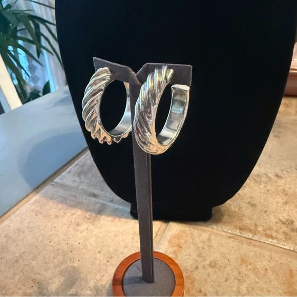 Simon Sebbag 925 Sterling Silver Hoop Earrings - Picture 13 of 15